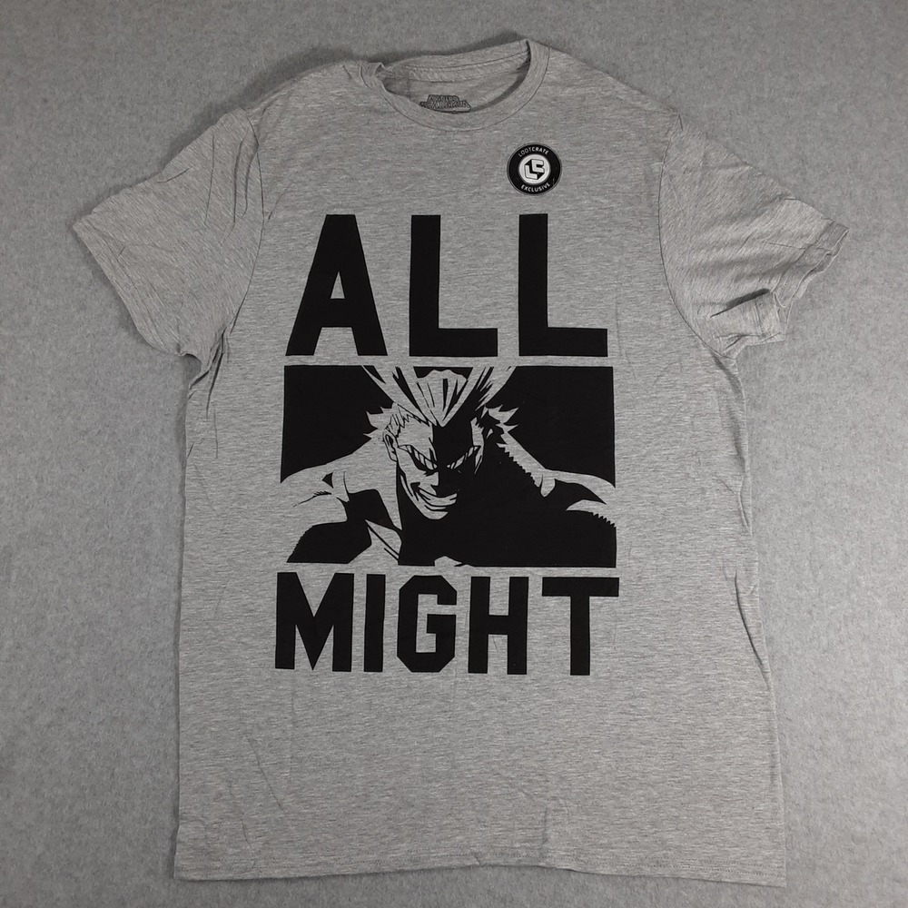 My Hero Academia All Might Shirt Mens Medium Gray Loot Crate Exclusive Anime Tee